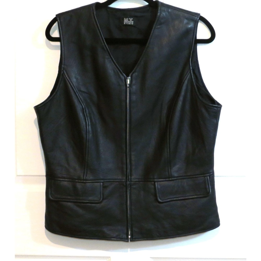M.T. Morgan Taylor Studio Leather Vest Super Soft Lined